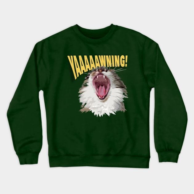 Yawning Persian Cat Crewneck Sweatshirt by Markyartshop